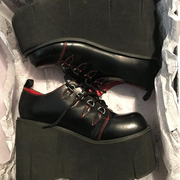 Demonia KERA-15 - Rare 2010 -Oxford Platform - Black w/Red- Lace-Up - NEW in Box - Picture 16 of 16